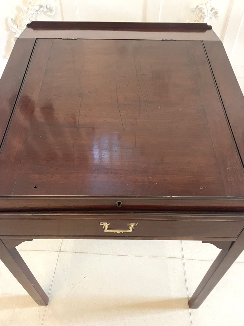 Unusual Antique George III Quality Mahogany Writing Desk